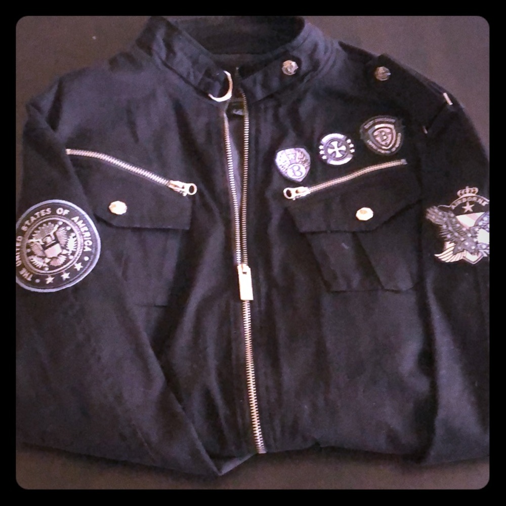 Men’s short collar zipper Military jacket